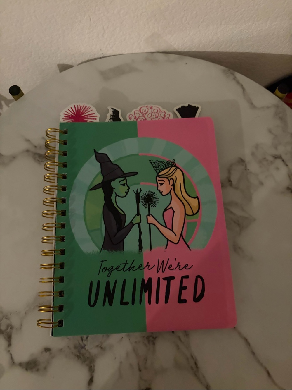 Together We're Unlimited Green & Pink Spiral Notebook